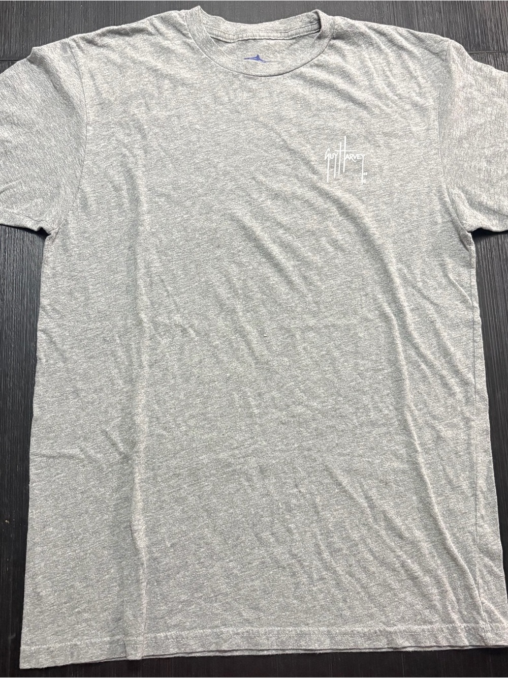 Guy Harvey Gray Short-Sleeve Crewneck T-Shirt with White Chest Script